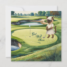 Golf Get well-kort snart Card för kattlovergolfer Kort