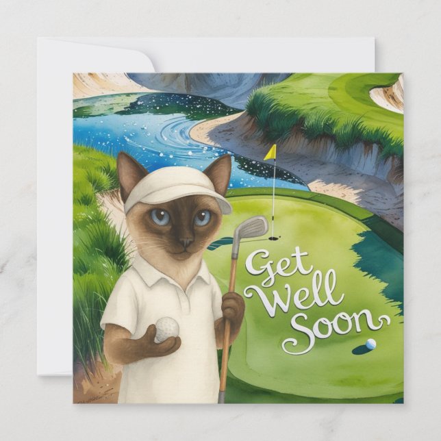 Golf Get well-kort snart Card för kattlovergolfer Kort (Framsida)