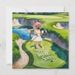 Golf Get well-kort snart Card för kattlovergolfer Kort