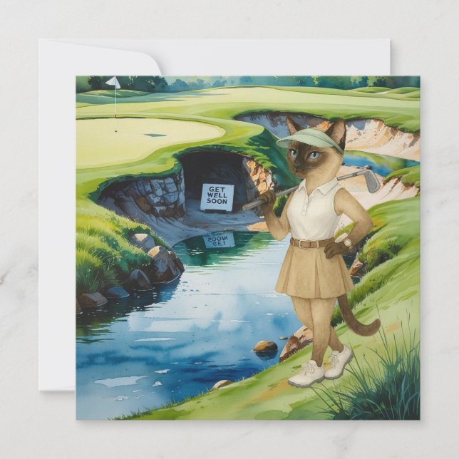 Golf Get well-kort snart Card för kattlovergolfer Kort (Framsida)
