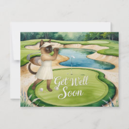 Golf Get well-kort snart Card för kattlovergolfer Vykort