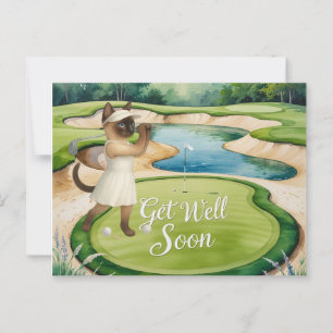 Golf Get well-kort snart Card för kattlovergolfer Vykort