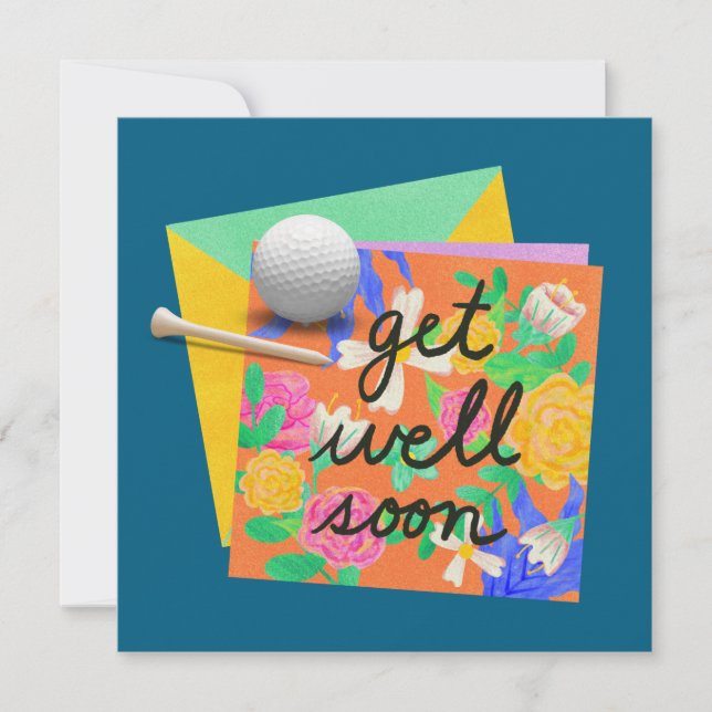 Golf Get well Snart Golfer med bollar på kortet Kort (Framsida)