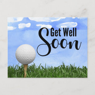 Golf Get well Snart Golfer Vykort