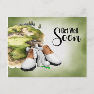 Golf Get well Snart Golfer Vykort