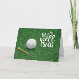 Golf Get well Snart med golf boll på grönt gräs Kort
