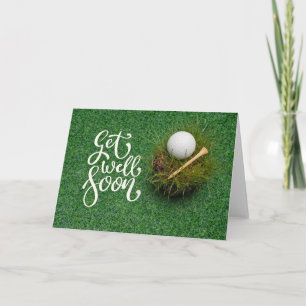 Golf Get well Snart med golf boll på grönt Kort