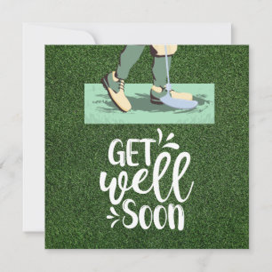 Golf Get well Snart med golfer golfing på grönt Kort
