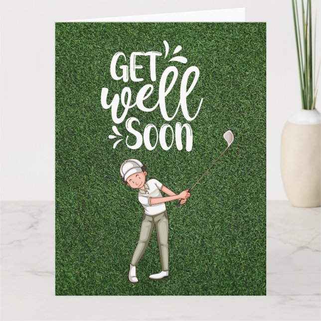 Golf Get well Snart med golfer golfing på grönt Kort (Framsida)