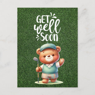 Golf Get well Snart med golfer golfing på grönt Vykort