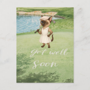 Golf Get well Snart med golfer golfing på grönt Vykort