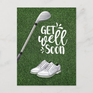 Golf Get well Snart med golfer golfing på grönt Vykort