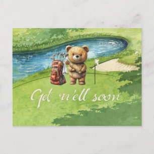 Golf Get well Snart med golfer på grönt Vykort