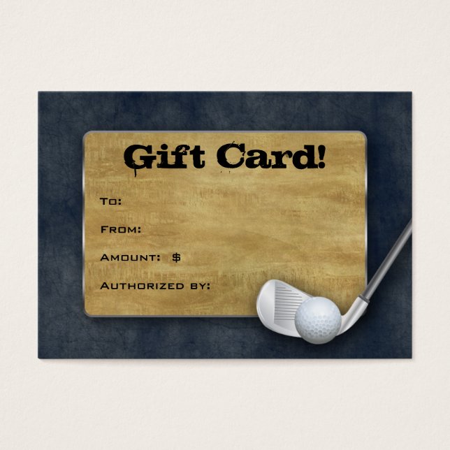 Golf Gift Card - Fars dag Blue Denim Visitkort (Framsidan)