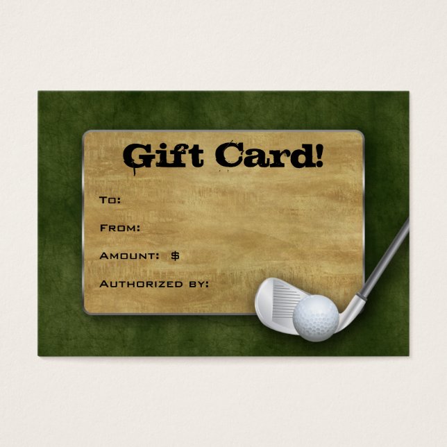 Golf Gift Card - Grönten Fars dag Visitkort (Framsidan)