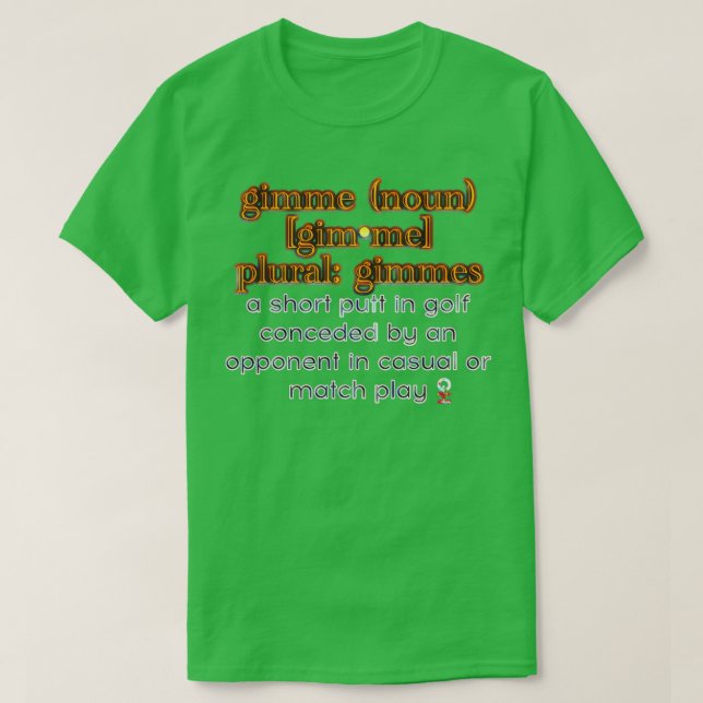 Golf Gimme Hipster Golf T Shirt (Design framsida)