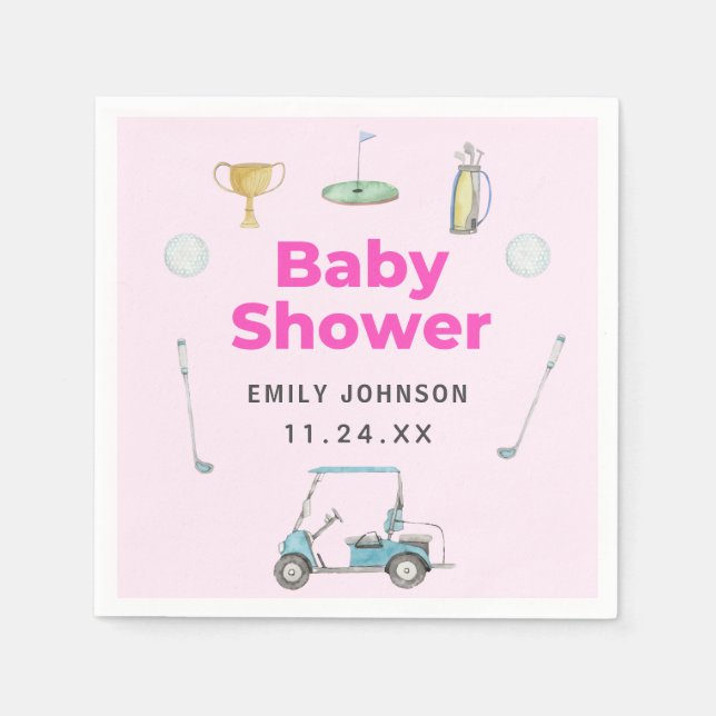 Golf Girl Baby Shower Pappersservett (Framsidan)