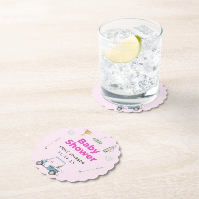 Golf Girl Baby Shower Underlägg Papper (Insitu)