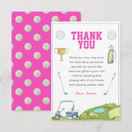 Golf Girl Birthday Tack Kort