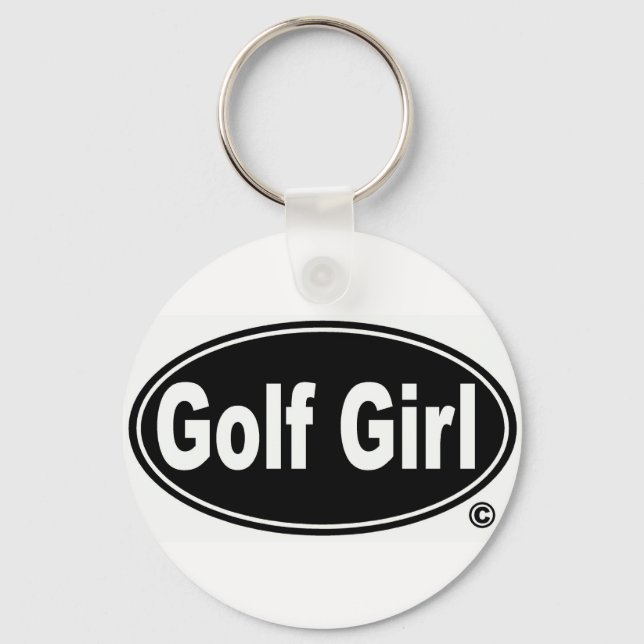 Golf Girl Button Keychain Nyckelring (Framsida)