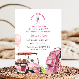 Golf Girl den nyaste caddie Baby Shower Inbjudningar