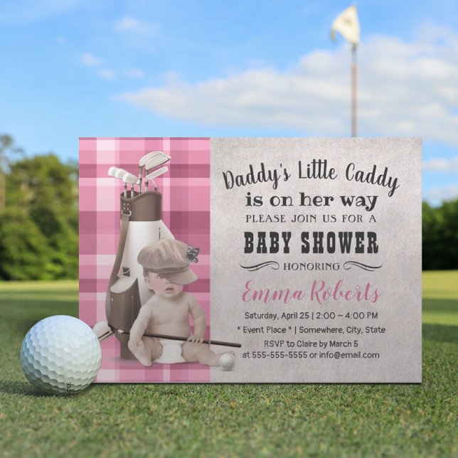 Golf Girl Future Golfer Cute Caddy Baby Shower Inbjudningar (Skapare uppladdad)