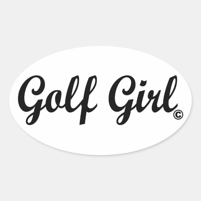 Golf Girl Oval Sticker Ovalt Klistermärke (Framsida)