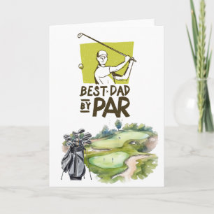 Golf Glad fadersdag bästa pappa på par Kort