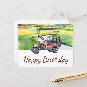 Golf Glad födelsedag golfare golfande Vykort