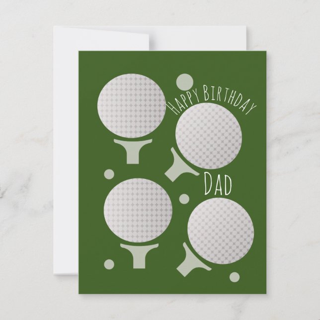 Golf Glad födelsedag pappa farfar Kort (Framsida)