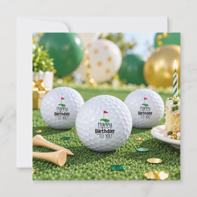 Golf Glad födelsedag till dig golfbollar  (Framsida)