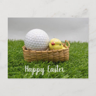 Golf Glad påsk med golf boll och kyckling Vykort