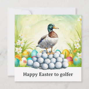 Golf Glad påsk till golfspelare med golfboll & ägg Julkort