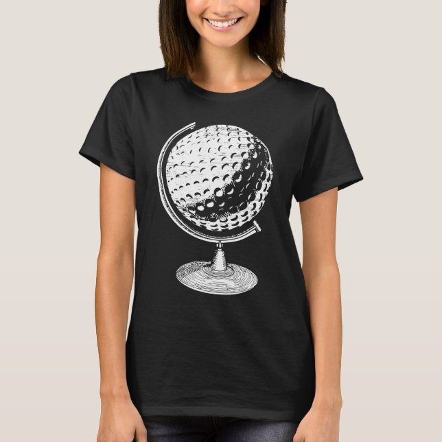 Golf Globe Golf Boll Globe i ett golfställ T Shirt (Framsida)