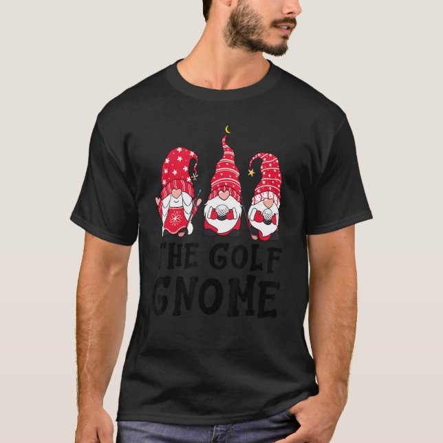 Golf Gnome Matching Family Jul Pajamas T Shirt (Framsida)