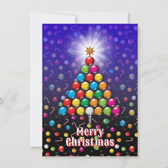 Golf God Jul-Firande Design Julkort (Framsida)