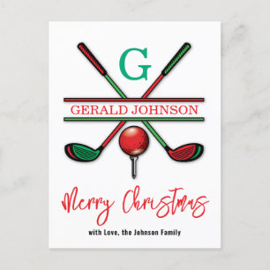 Golf God Jul-Firande Design Vykort