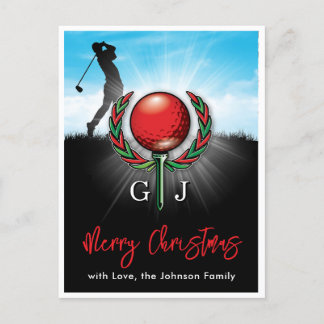 Golf God Jul-Firande Design Vykort