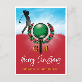 Golf God Jul-Firande Design Vykort