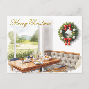 Golf God Jul från Golfklubbens klubbhus Helg Vykort