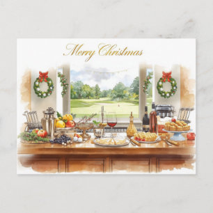 Golf God Jul från golfklubbens klubbhus Helg Vykort