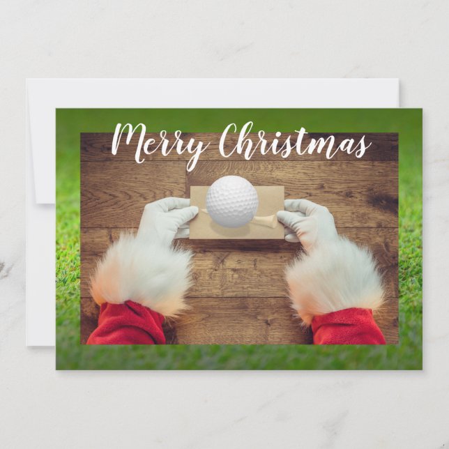 Golf God jul-kort till golfer Jultomten Julkort (Framsida)
