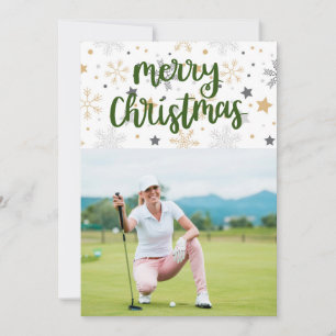 Golf God jul med eget foto Julkort