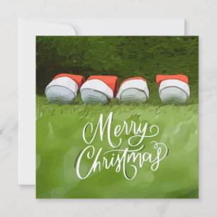 Golf God jul med golf boll på grönt gräs Kort