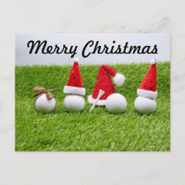 Golf God jul med golf boll Santa Hat Vykort
