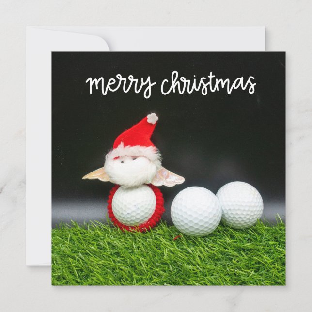 Golf God jul med Jultomten för golfer (Framsida)