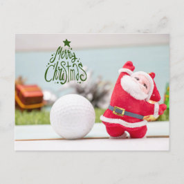 Golf God jul med Jultomten Helg Vykort