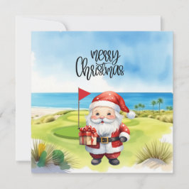 Golf God jul med Jultomten i flagga