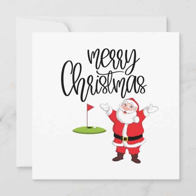 Golf God jul med Jultomten i flagga (Framsida)