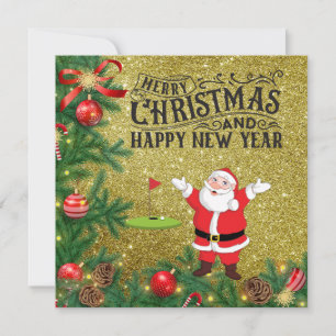 Golf God jul med Jultomten i flagga